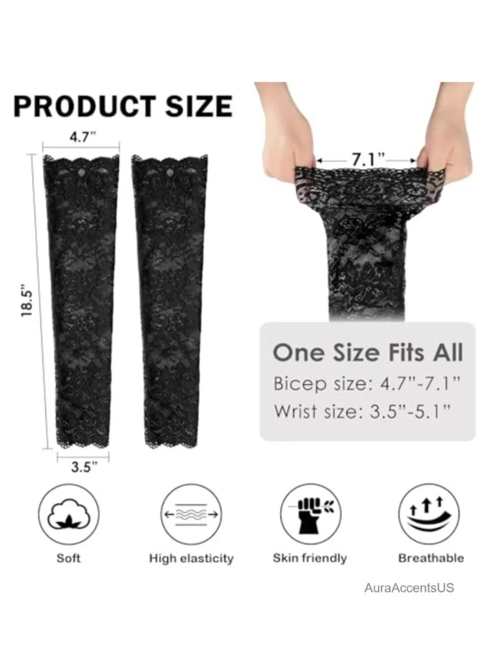 Lace Fingerless Gloves Women Over Elbow Long Bridal Arm Sleeves